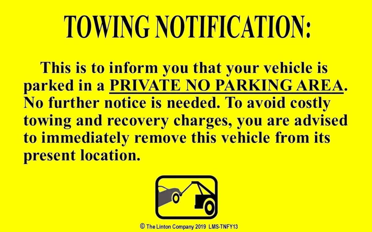 Hawaii private property towing notice