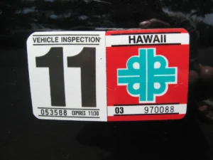 Hawaii reconstruction sticker on modified truck
