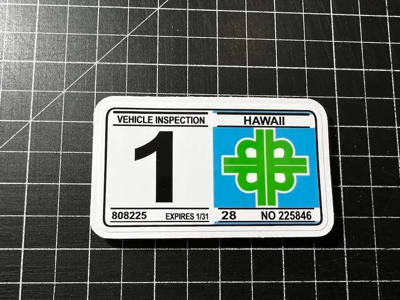 Hawaii safety check sticker