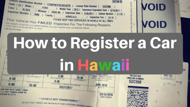 Hawaii vehicle registration form with weight tax section