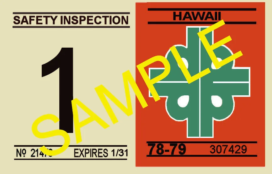 Hawaii vehicle safety inspection sticker