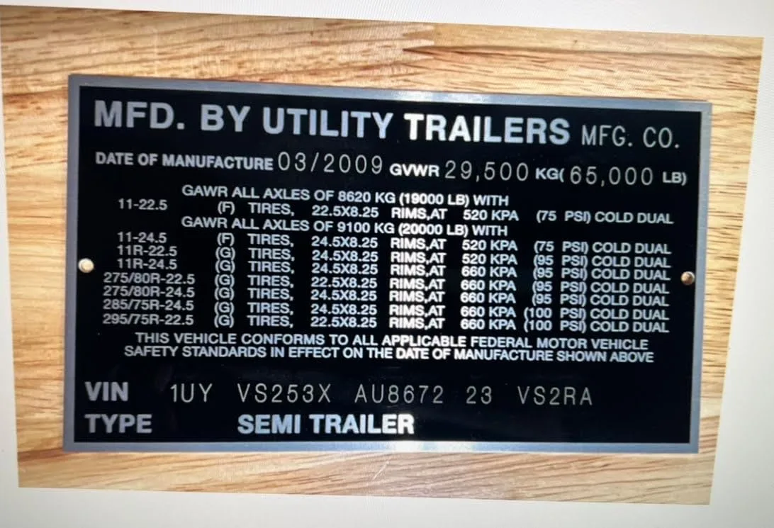 homemade trailer VIN inspection