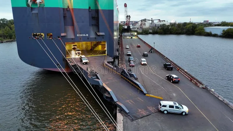 Honolulu port car unloading