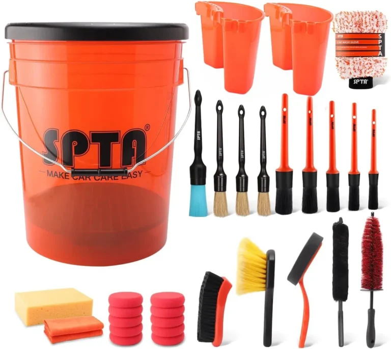 how to wash a car home brush bucket
