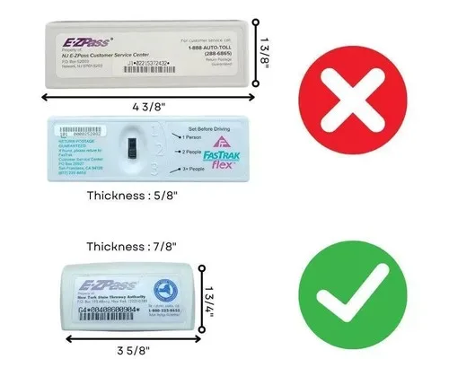 I-PASS hard-case transponder vs sticker tag