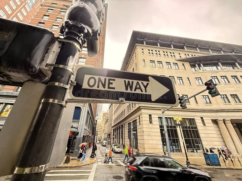 Idaho one-way street intersection