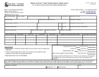 Idaho utility trailer registration form