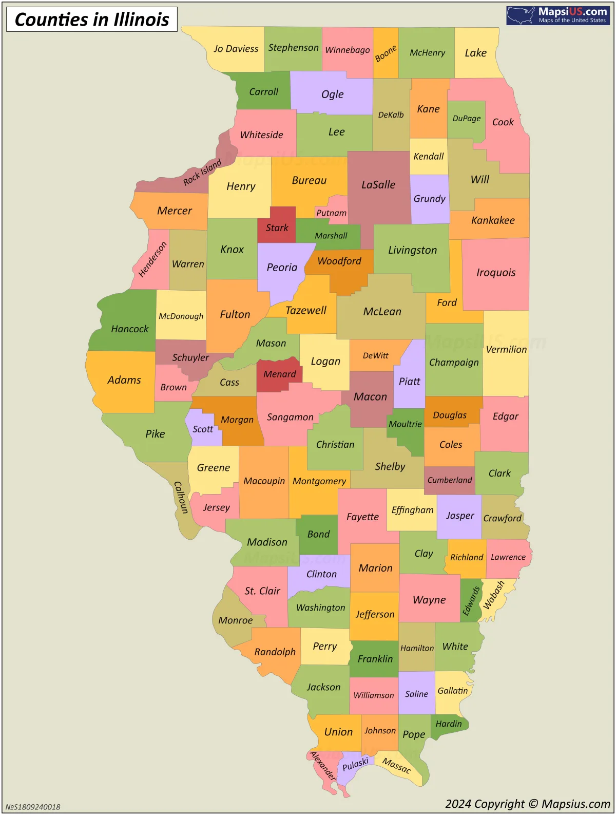Illinois counties requiring emissions testing map