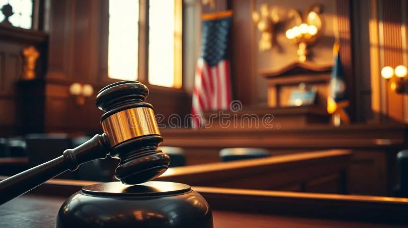 Illinois courtroom gavel and legal documents