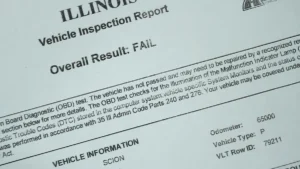 Illinois emissions test notice in mail