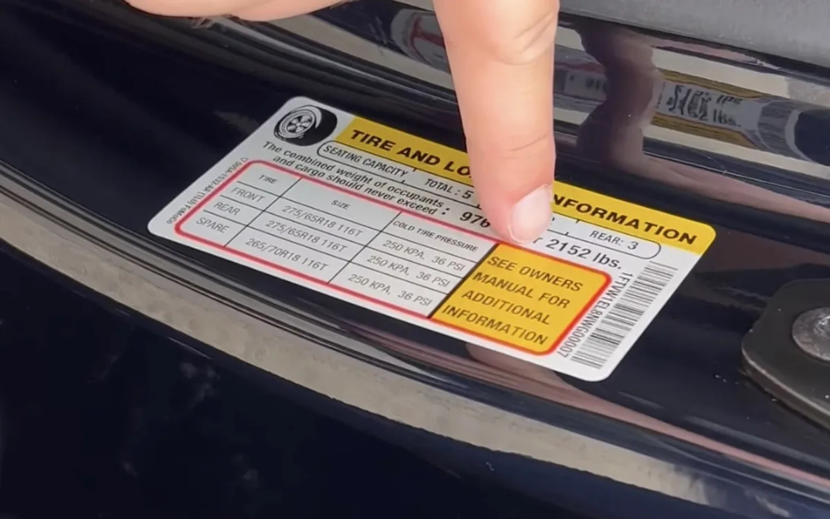 Illinois GVWR door jamb sticker