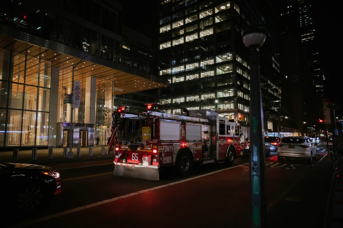 Illinois highway with emergency vehicles