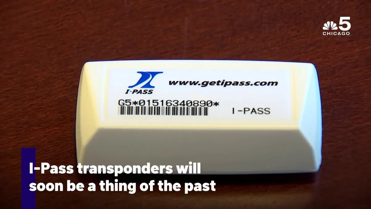 Illinois I-PASS transponder and toll plaza