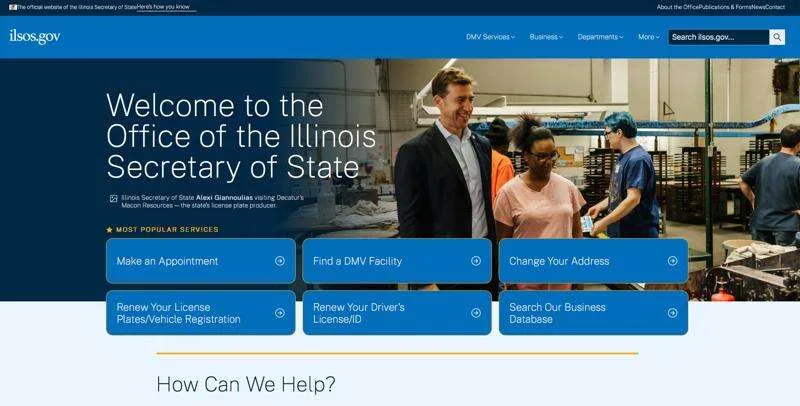 Illinois Secretary of State vehicle services website