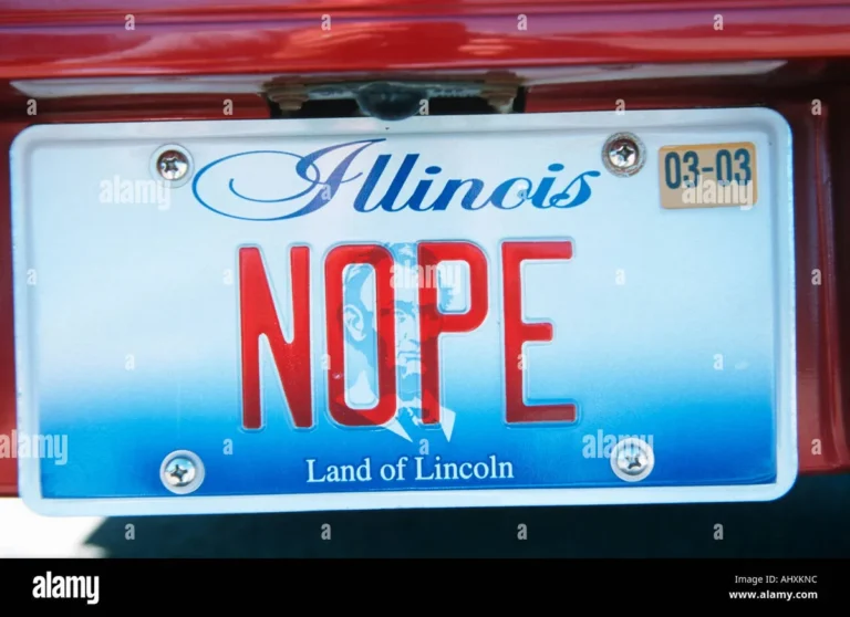 Illinois vanity license plate example