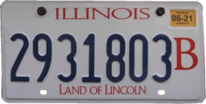 Illinois vehicle registration plates and sticker