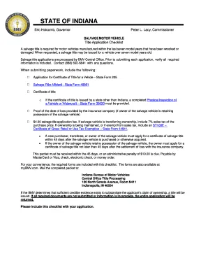 Indiana antique vehicle title form