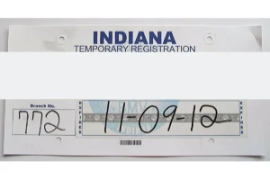 Indiana temporary vehicle permit