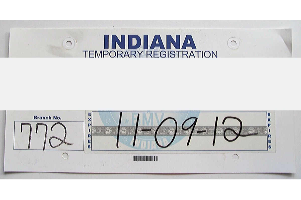 Indiana temporary vehicle permit