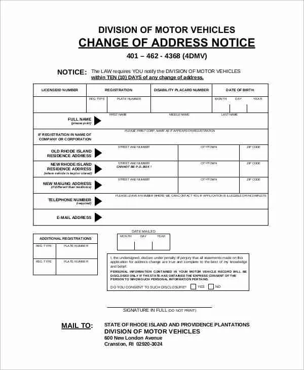 Iowa address change form