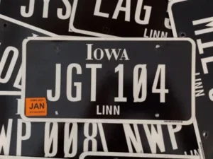 Iowa blackout license plate