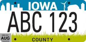 Iowa license plate display laws diagram