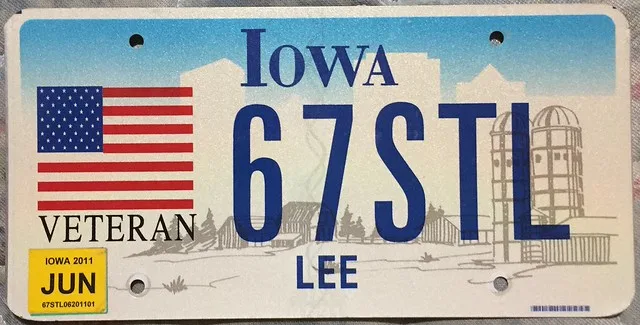 Iowa military and veteran special license plate eligibility rules