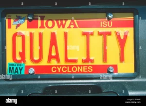 Iowa personalized license plate example