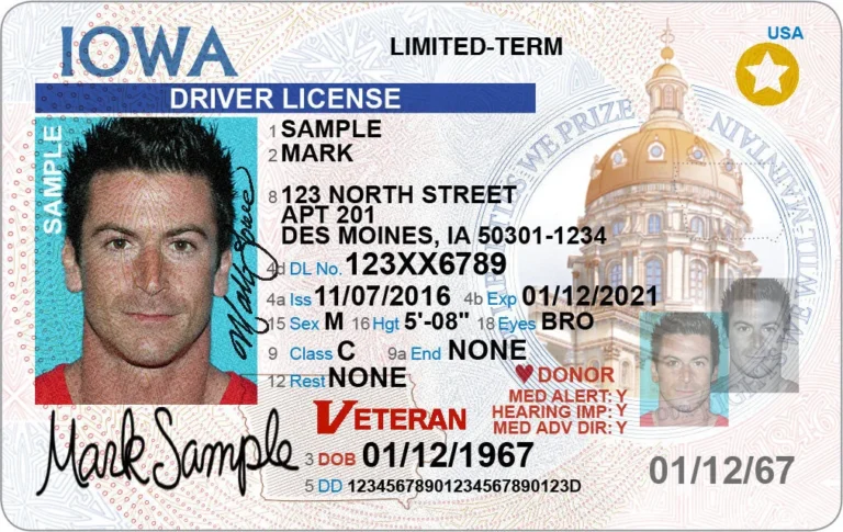 Iowa REAL ID application document checklist and DOT appointment