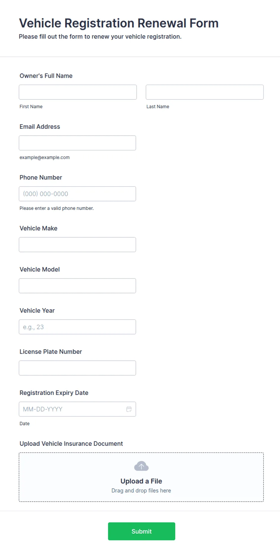 Iowa vehicle registration renewal form