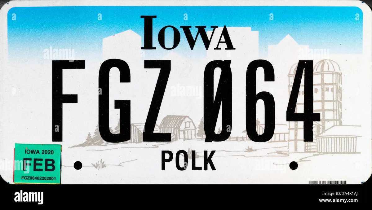 Iowa vehicle registration sticker