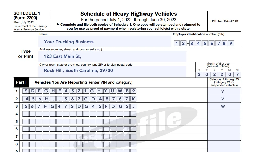 IRS Form 2290 Heavy Vehicle Use Tax