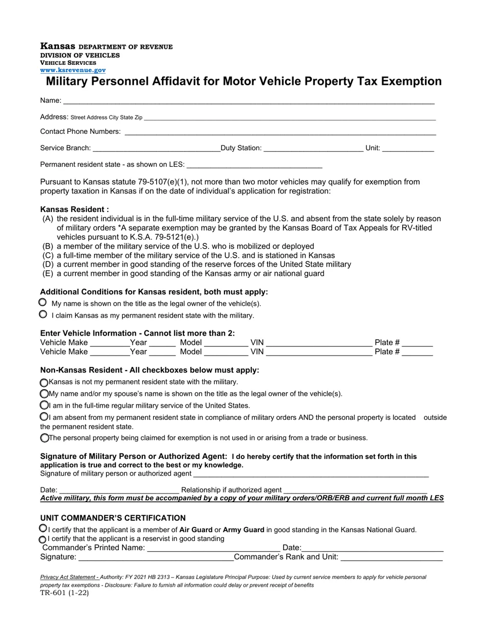 Kansas military vehicle registration