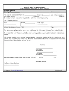 Kansas MVE-1 VIN inspection form