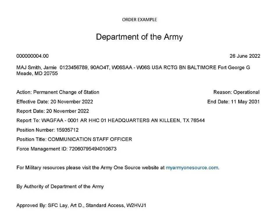 Kansas student ID and military orders documents