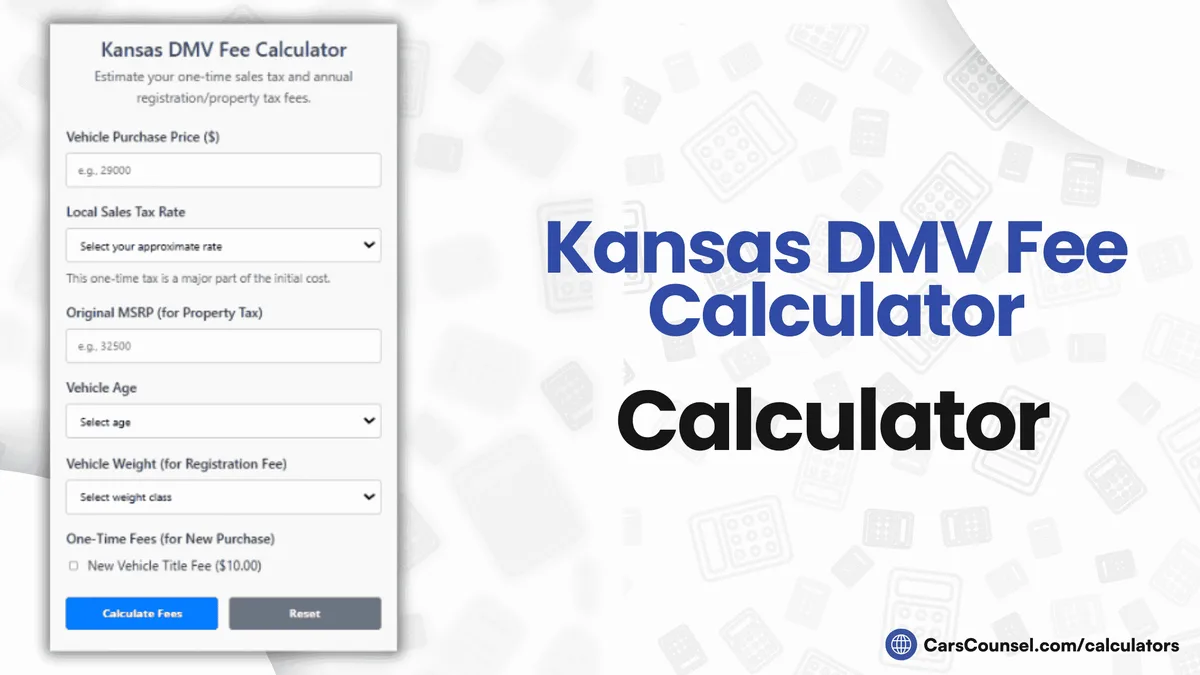 Kansas title fee breakdown table