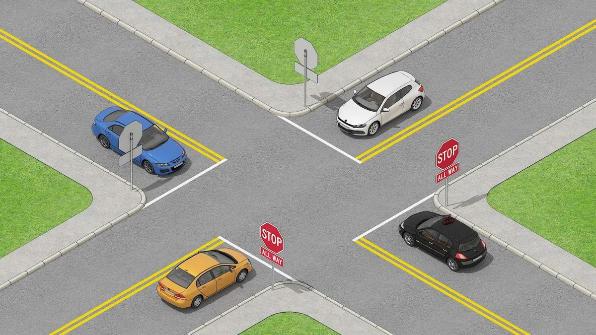 Kentucky all-way stop intersection