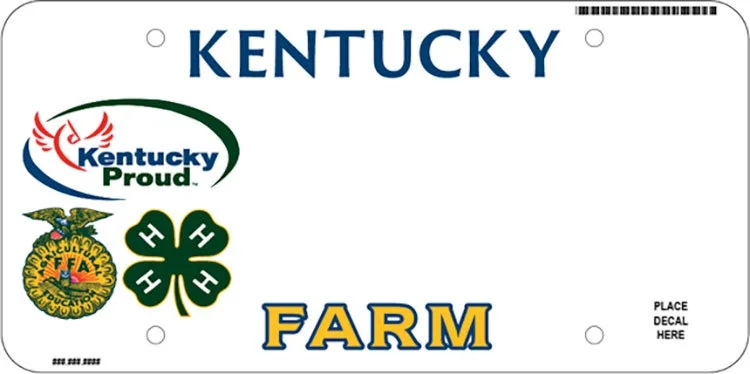Kentucky farm license plate