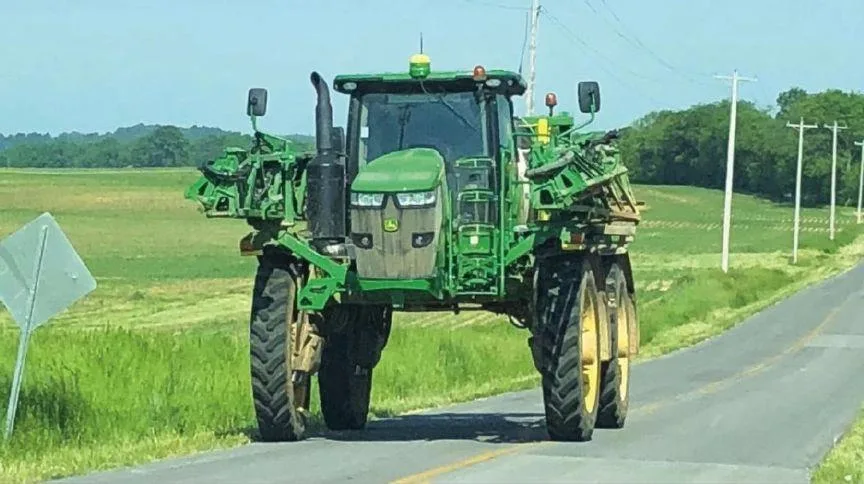 Kentucky farm vehicle on rural road