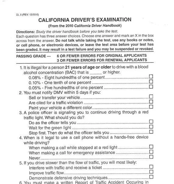 Kentucky learner permit knowledge test