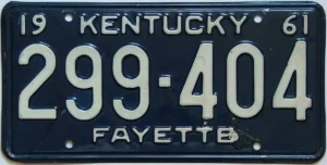 Kentucky license plate