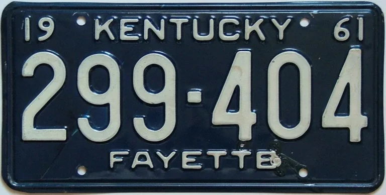 Kentucky license plate
