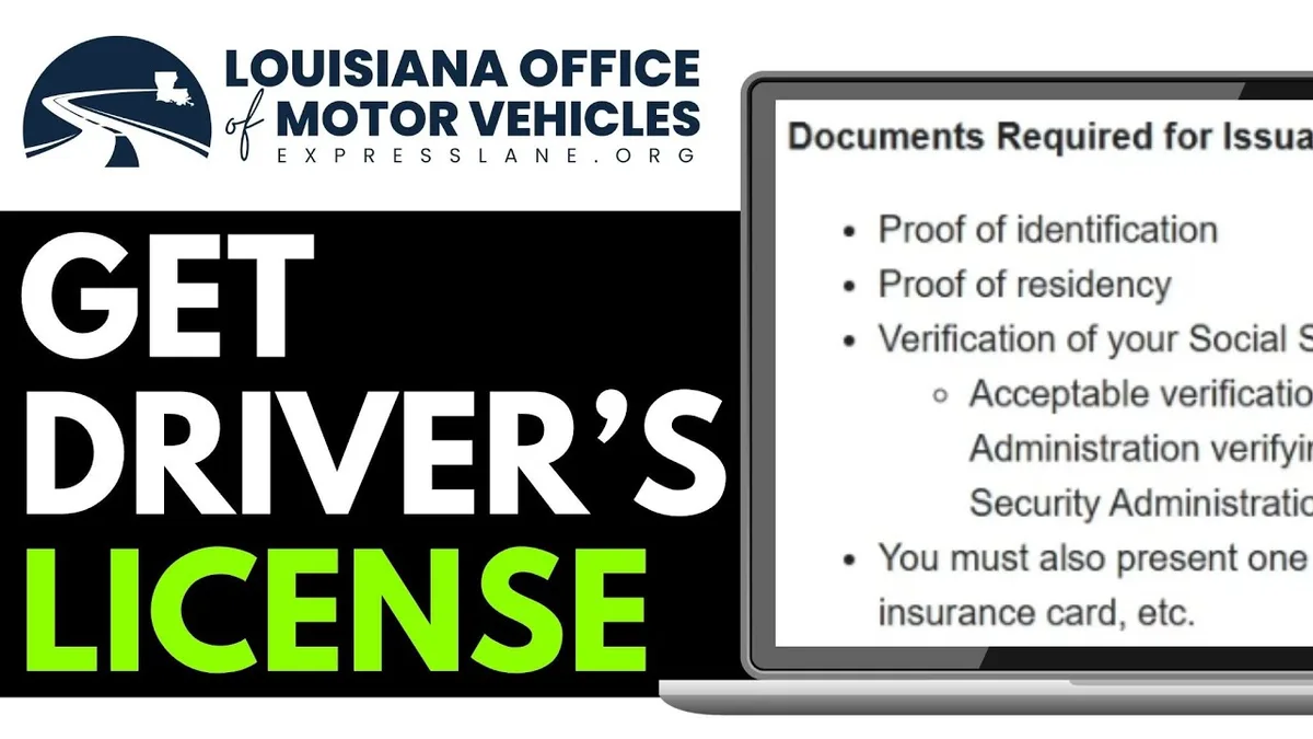 Louisiana driver's license with address