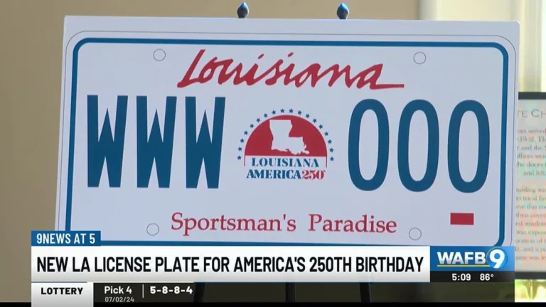 Louisiana personalized license plate example