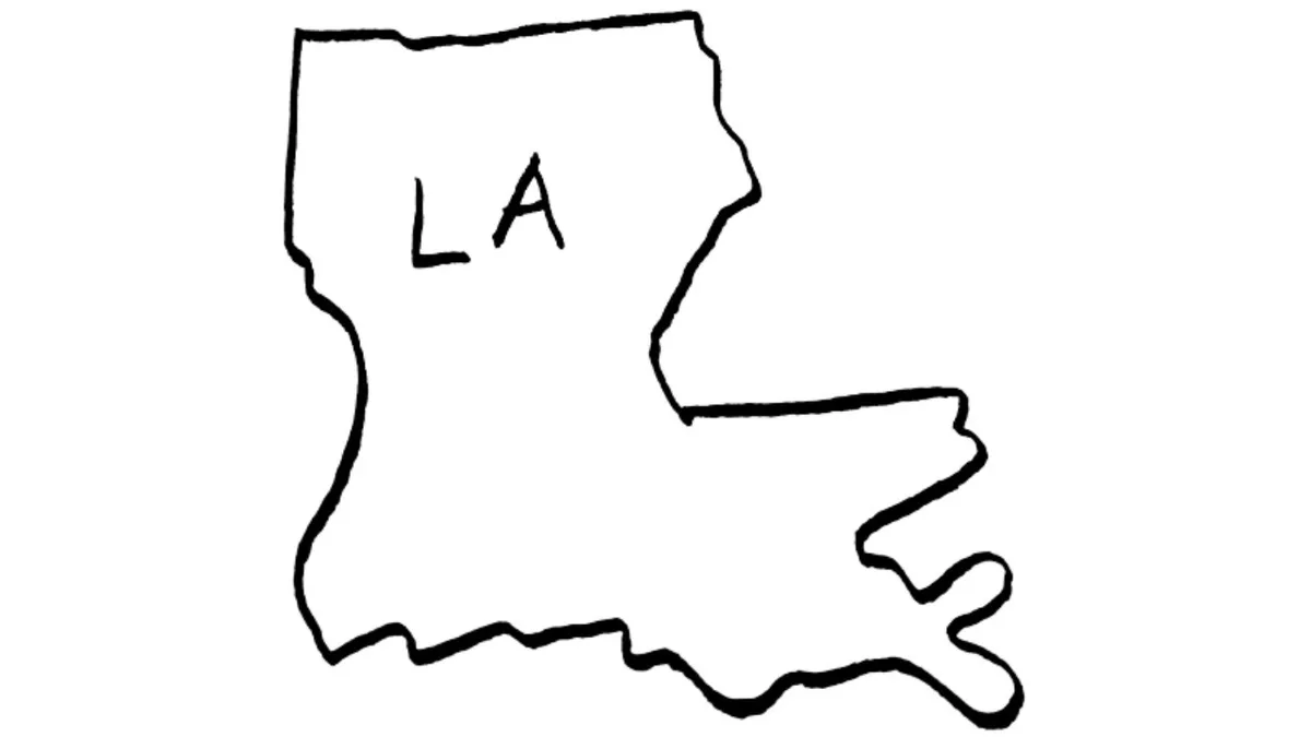 Louisiana state outline map