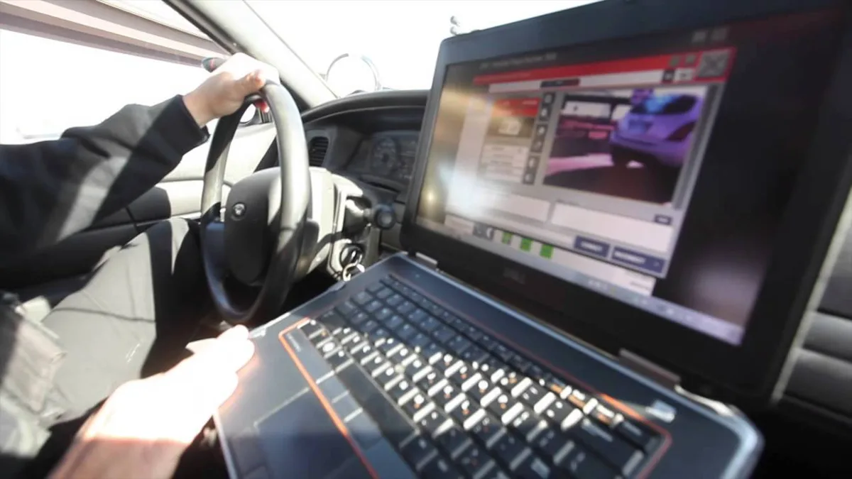 Louisiana State Police checking license plate visibility