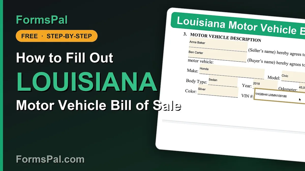 Louisiana vehicle registration paperwork