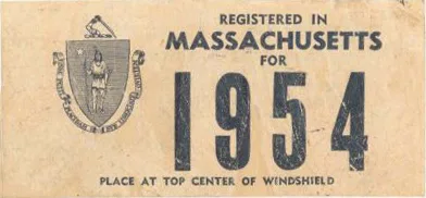 MA license plate renewal sticker