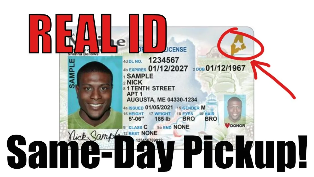 Maine REAL ID with star marking