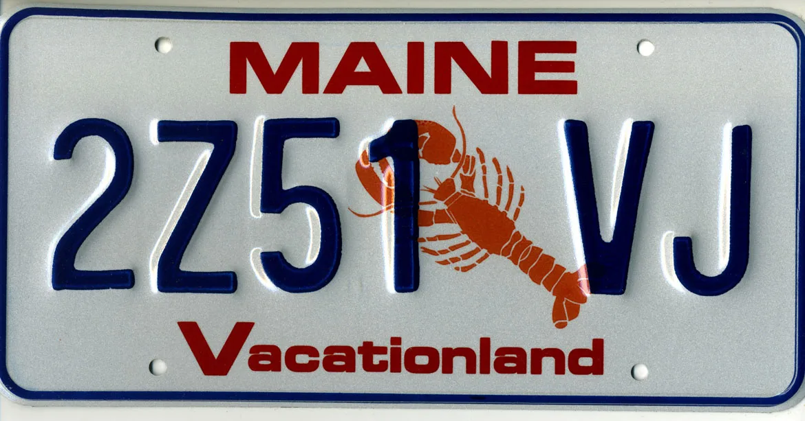 Maine standard license plate design